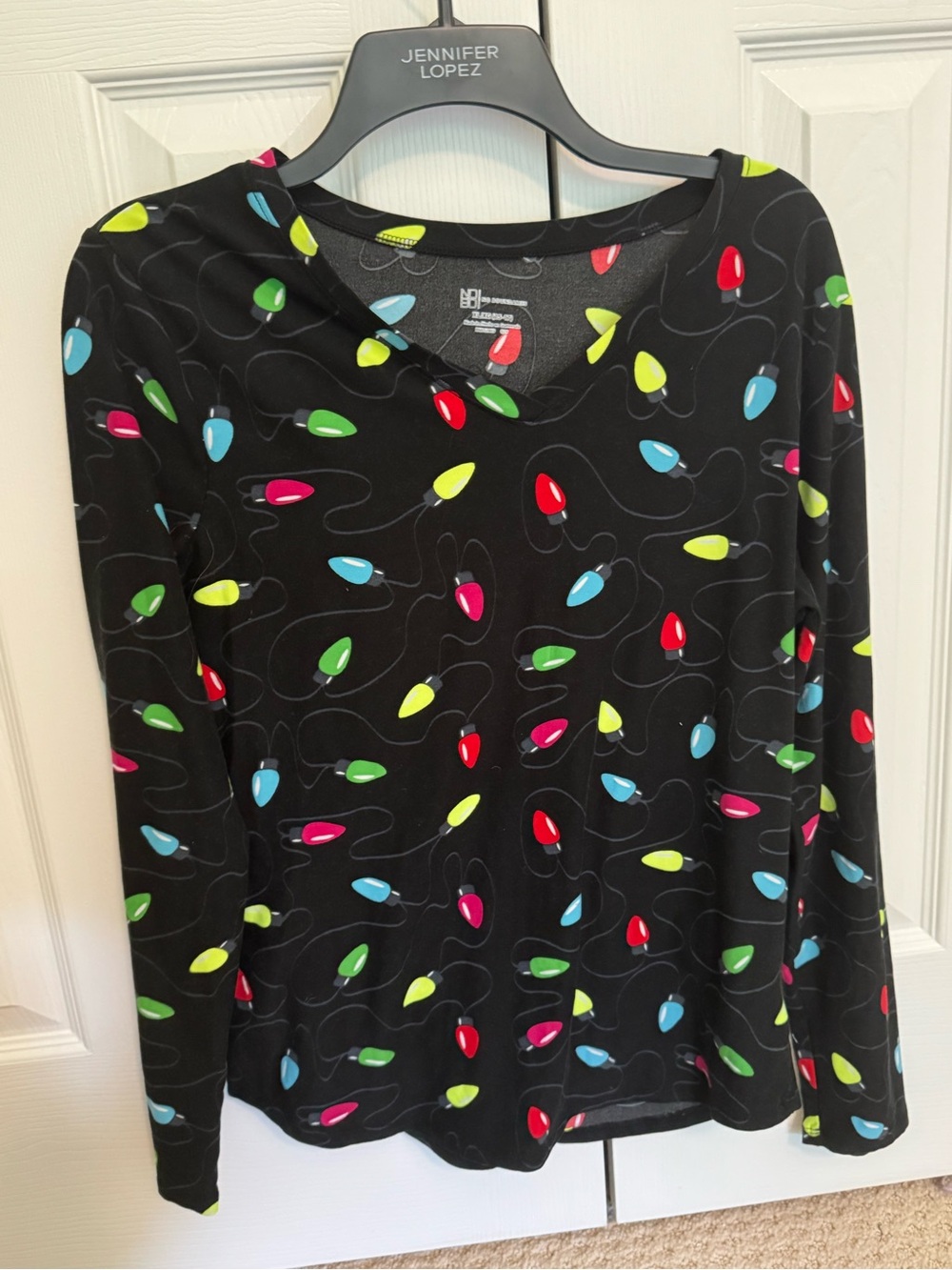 No Boundaries Black Tee with Multicolor Light Bulb Motif